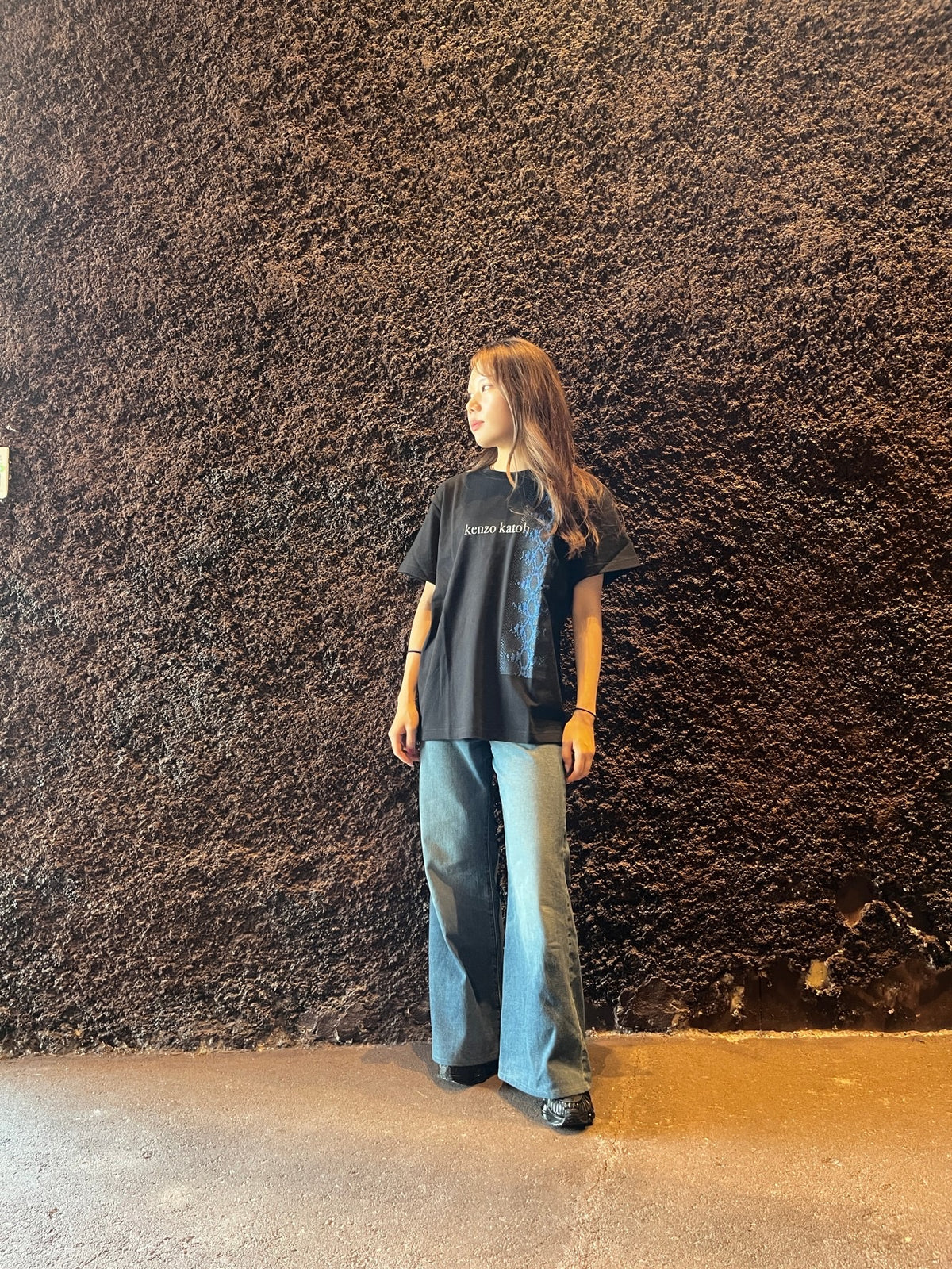kenzo katoh パイソン柄発泡プリント半袖Tシャツ